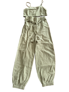 Two Piece, Olive Green Set: Size 6